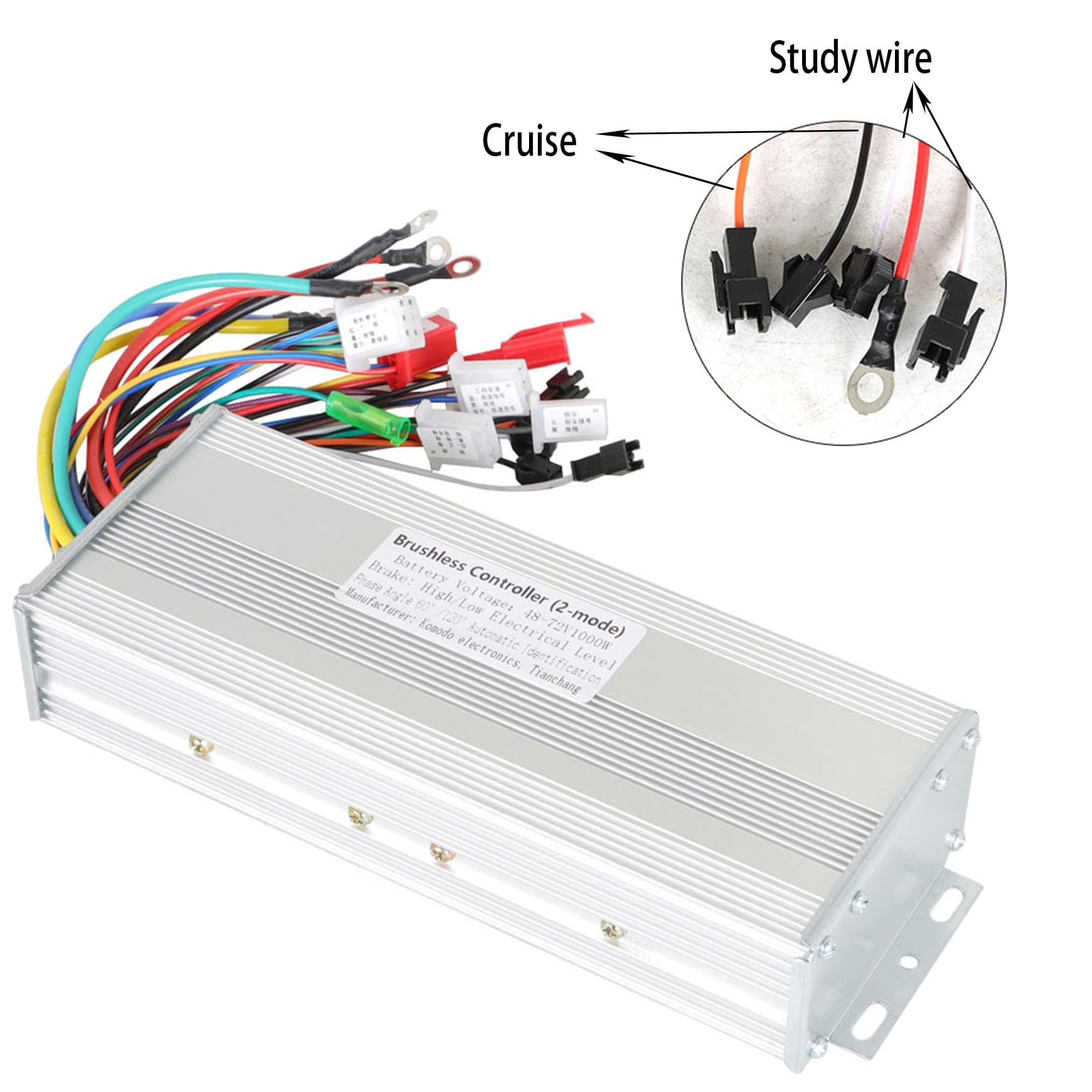 Silscvtt Controlador de velocidad de motor sin escobillas 48-72V 1000W controlador de scooter DC reemplazo para controlador de motor de scooter E-Bike