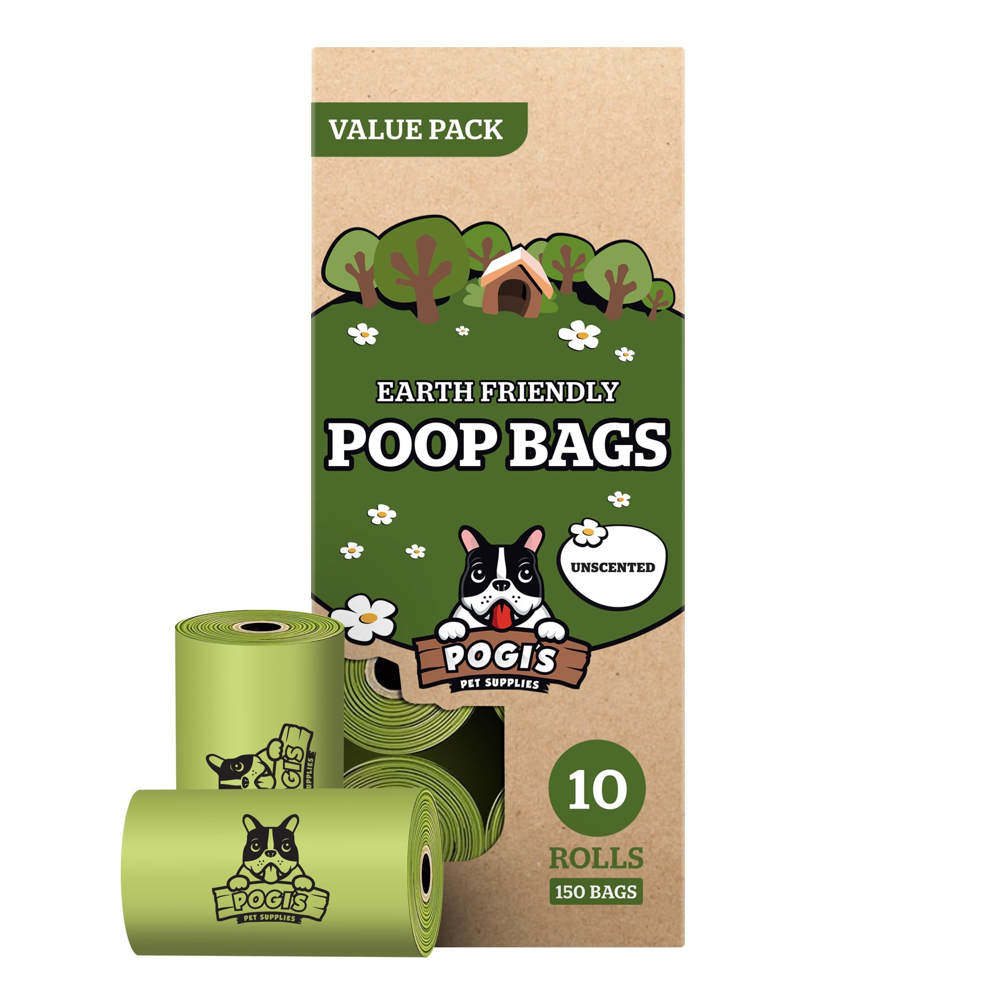 Pogi’s Dog Poop Bags - 10 Unscented Rolls (150 Doggie Poop Bags) - Leak-Proof Dog Waste Bags - Ultra Thick, Extra Large Poop Bags for Dogs (B07RGTTWR6) Amazon Price History, Amazon Price Tracker