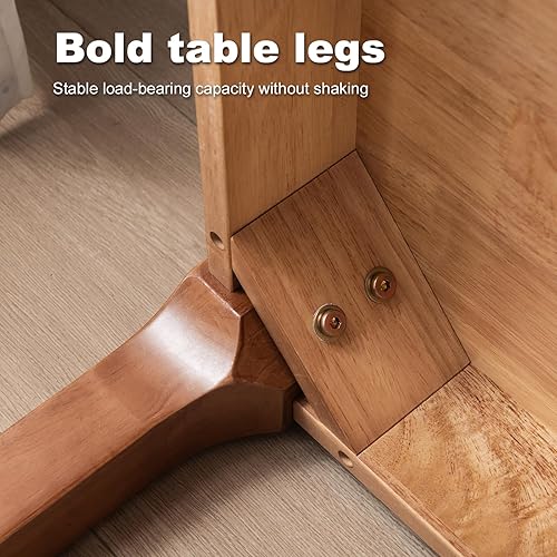 Miniatura 8 de Escritorio de madera maciza con cajones, escritorio de computadora pequeño para espacios pequeños, escritorios de estudio de juegos, oficina en casa