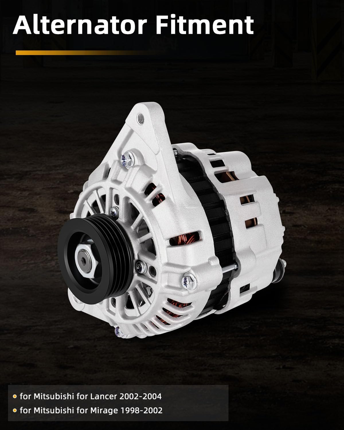 OCPTY Alternator Replace 13787 Fit for 1998 1999 2000 2001 2002 for Mitsubishi Mirage 1.8L 2002 2003 2004 for Mitsubishi Lancer 2.0L Automotive Replacement Alternators