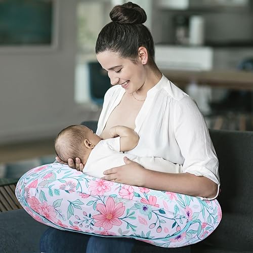 Miniatura 4 de Cloele Funda de almohada de lactancia, funda de almohada botánica de hojas florales para bebé, fundas de almohada de lactancia para mujeres, funda