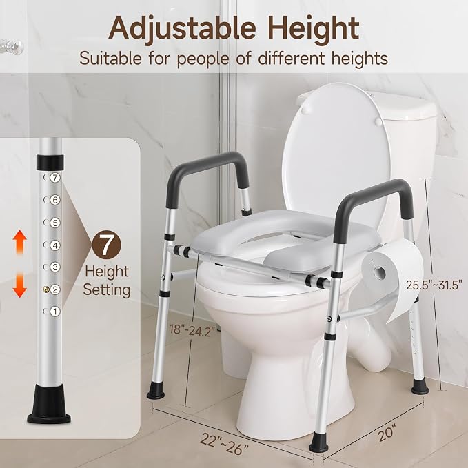 Asiento Elevado para Inodoro con Manijas Negro miniatura 2