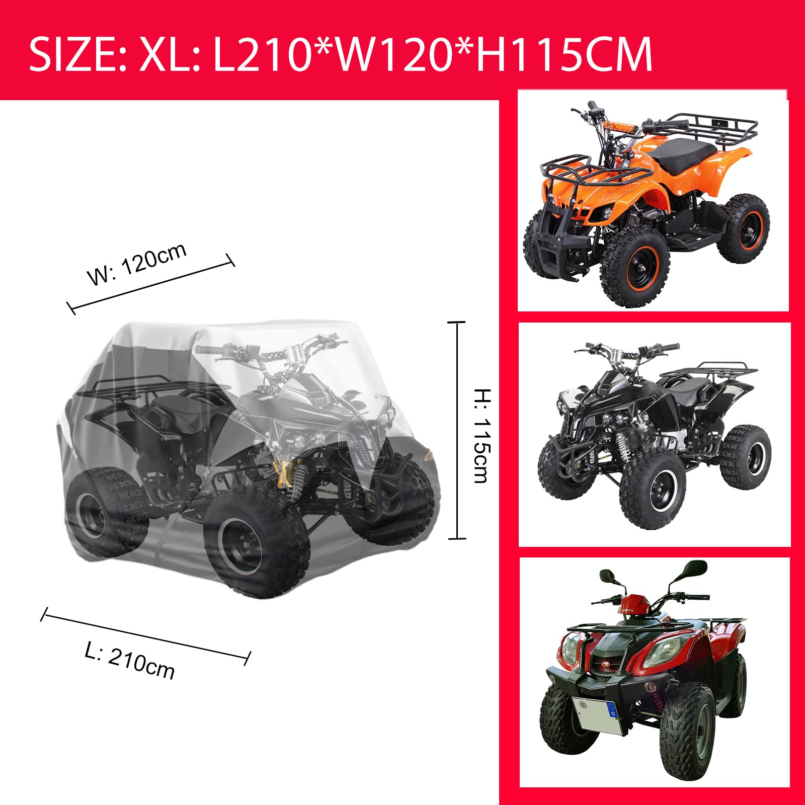 X AUTOHAUX ATV Abdeckplane - Schutzcover Für Quad Und Geländefahrzeuge