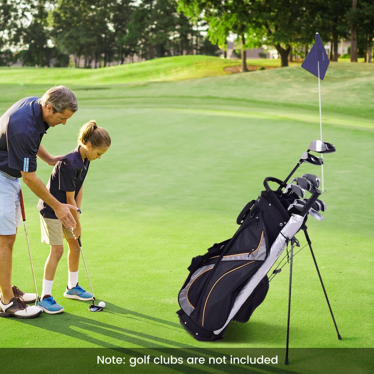 KOTEK Golf Stand Bag with 8 Way Top Dividers, Golf Club Bag with Cooler, Rain Hood, 7 Pockets, 3 Handles, Dual Adjustable Shoulder Straps & Umbrella Holder, Lightweight Golf Bag for Men Women