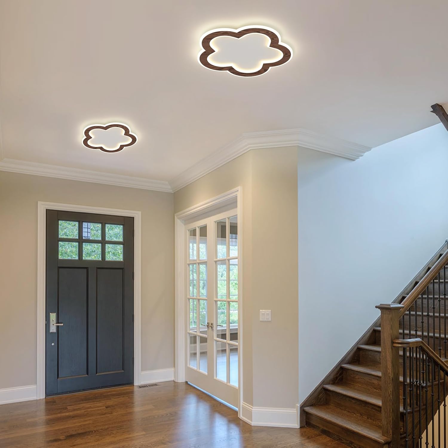 9.8Inch Farmhouse Ceiling Light 21W LED Ceiling Lamp with Remote Control Dimmable 3000K 4500K / 6000K Small Flush Mount Light Fixture for Kitchen Bedroom Hallway Bathroom Balcony Corridors