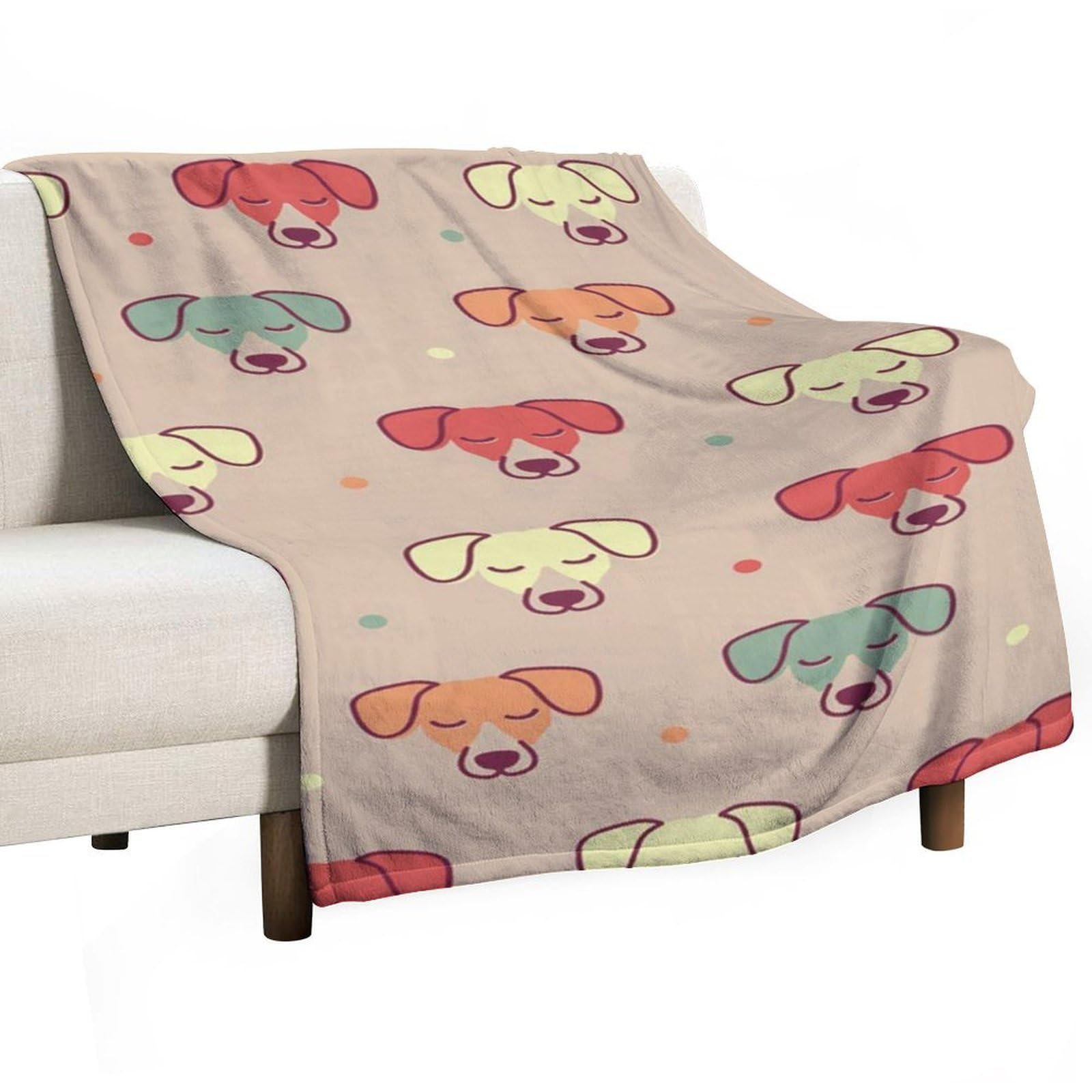 Hxwokrum Flannel Blanket, Cute Jack Russell Terrier Throw Blanket for Couch Sofa Bed Office, Soft And Comfortable Without Pilling