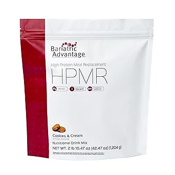 Bariatric Advantage High Protein Meal Replacement Drink Mix, Protein Powder Whey Isolate for Gastric Bypass and Sleeve Gastrectomy Patients, 27g Protein, Lactose Free - Cookies and Cream - 28 Servings