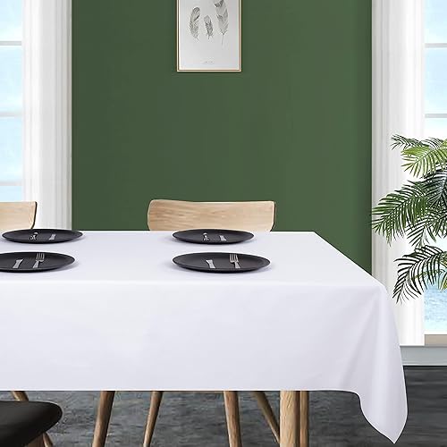 Miniatura 7 de THE BEER VALLEY Mantel rectangular de tela de poliéster lavable de 60 x 84 pulgadas, para uso diario, decoración de bodas, fiestas, comedor,