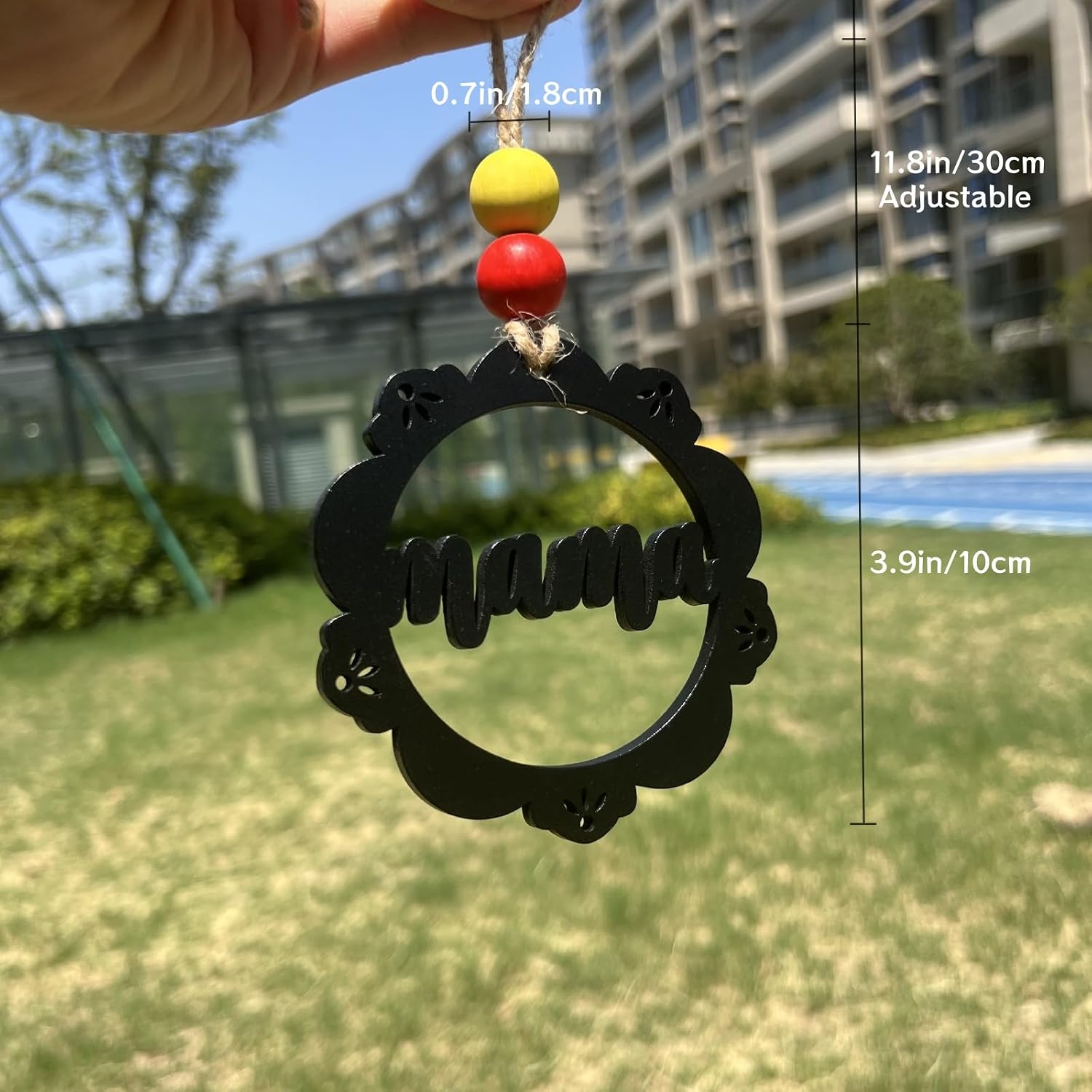 Mama Rear View Mirror Hanging Accessories Wooden Mama Rearview Mirror Hanger Decor Monogram Mom Car Charm DIY Car Interior Accessories for Women Girls