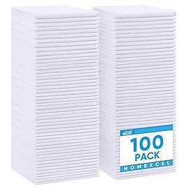 HOMEXCEL White Microfiber Cleaning Cloth, 100 Pack Cleaning Towels for Kitchen, Lint Free, Scratch-Free, Highly Absorbent, and Reusable Cleaning Rags for House, Window and Glass, Cars, 11.5 X11.5 inch