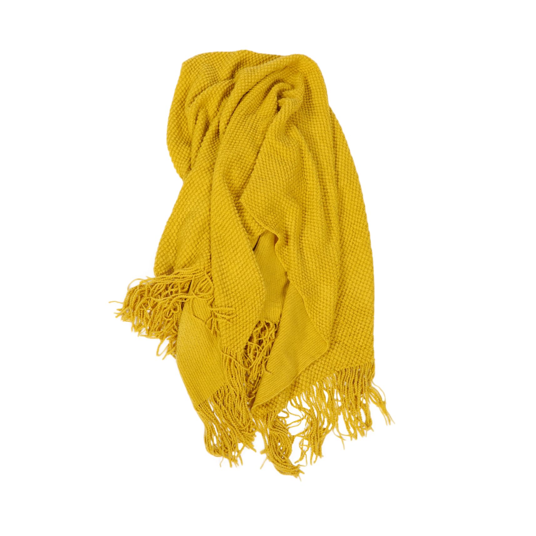 Couverture tricotée à pompons Cabilock jeté de canapé pour vos soirées cocooning au salon