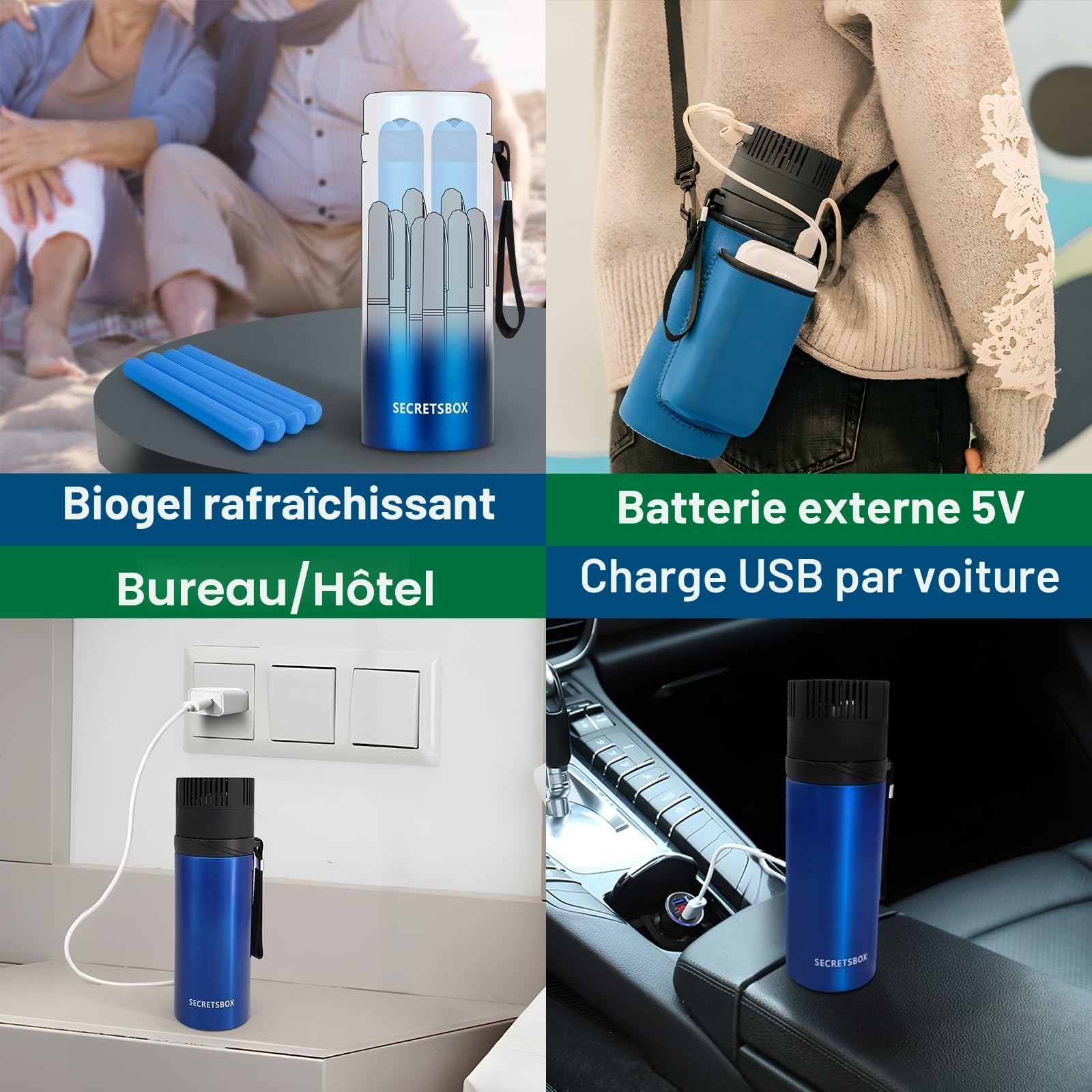 Réfrigérateur insuline portable 2-8 ℃, avec batterie de 20000mah Mini Frigo insuline pour voyage, avec 4 blocs de glace Biogel, Glacière à insuline Électrique, Approuvé TSA
