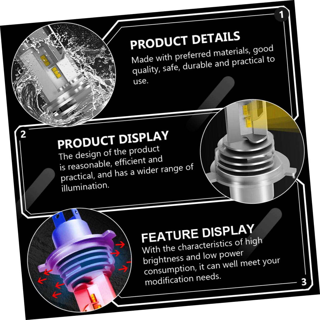 Gatuida 2pièces Ampoule de Phare pour Véhicule Phares Ultra-lumineux Ampoule de Voiture de Véhicule