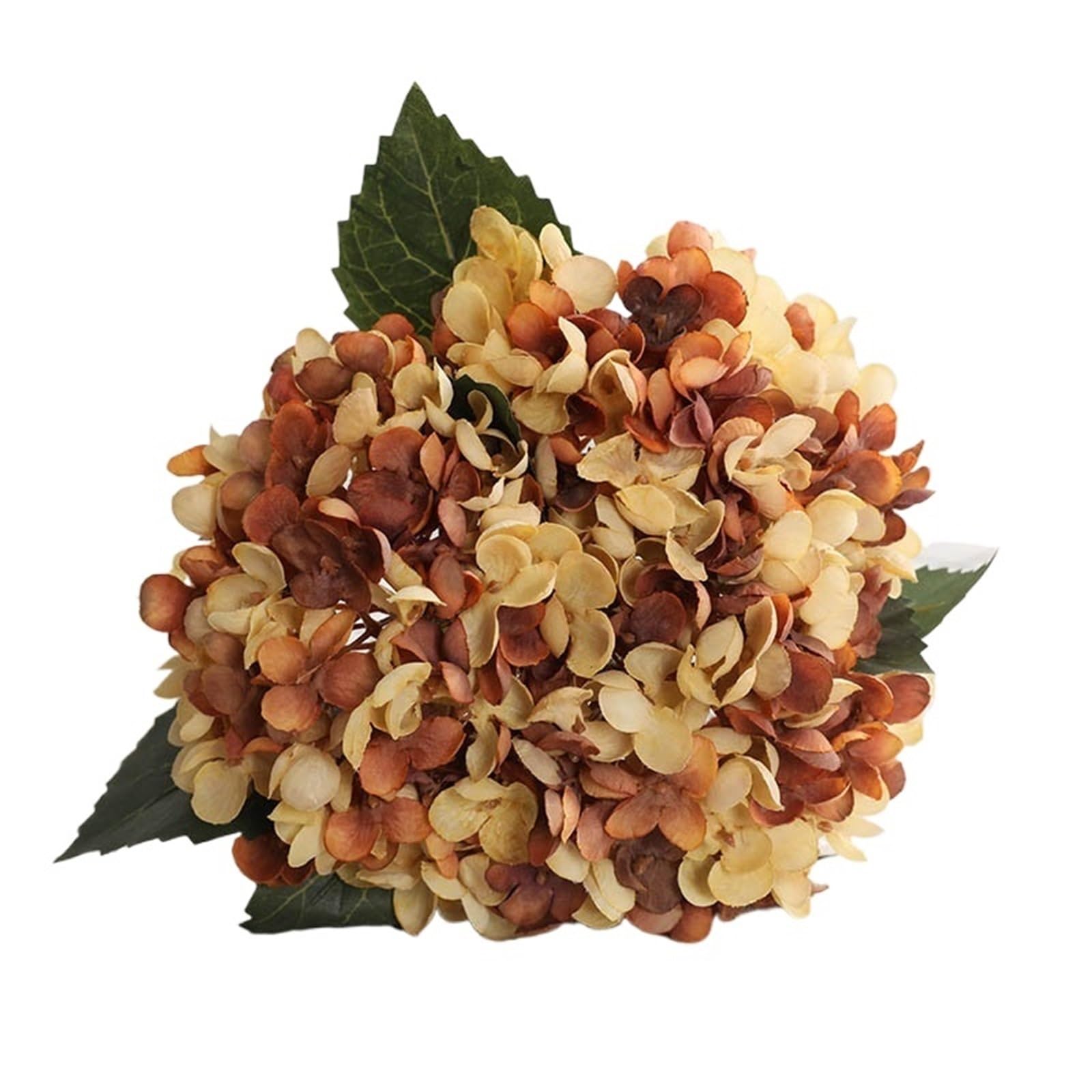 FonHNDG Artificial Flower Branches 3Pcs Hydrangea Autumn Fall Party Fake Flowers Wedding Decoration Mariage Flores Artificiales Vase Decor(Color5)