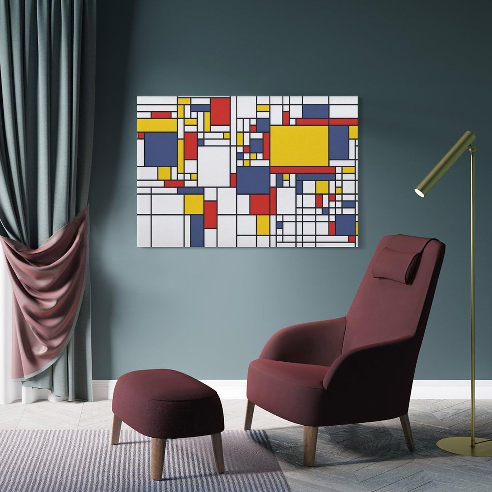 Amazon.co.jp: ピート・モンドリアン偉大な抽象画家たち絵画（赤・黄