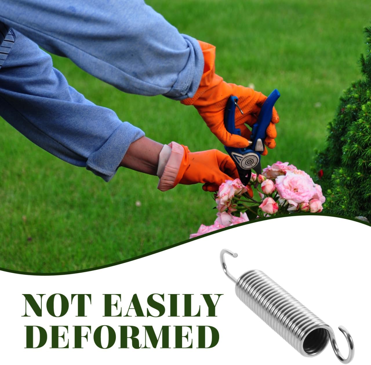 Mikikit Replaceable Pruner Springs 10-Pack for High Branch Shears and Tree Pruner Replacement Parts Compact 3.54In Gardening Shears Springs Durable and Easy to Install