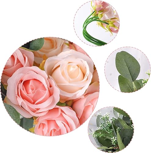 Miniatura 3 de Ageomet 24 flores artificiales de rosas, flores de seda con tallos, ramo de flores falsas, centros de mesa de boda, mesa de fiesta, arreglos