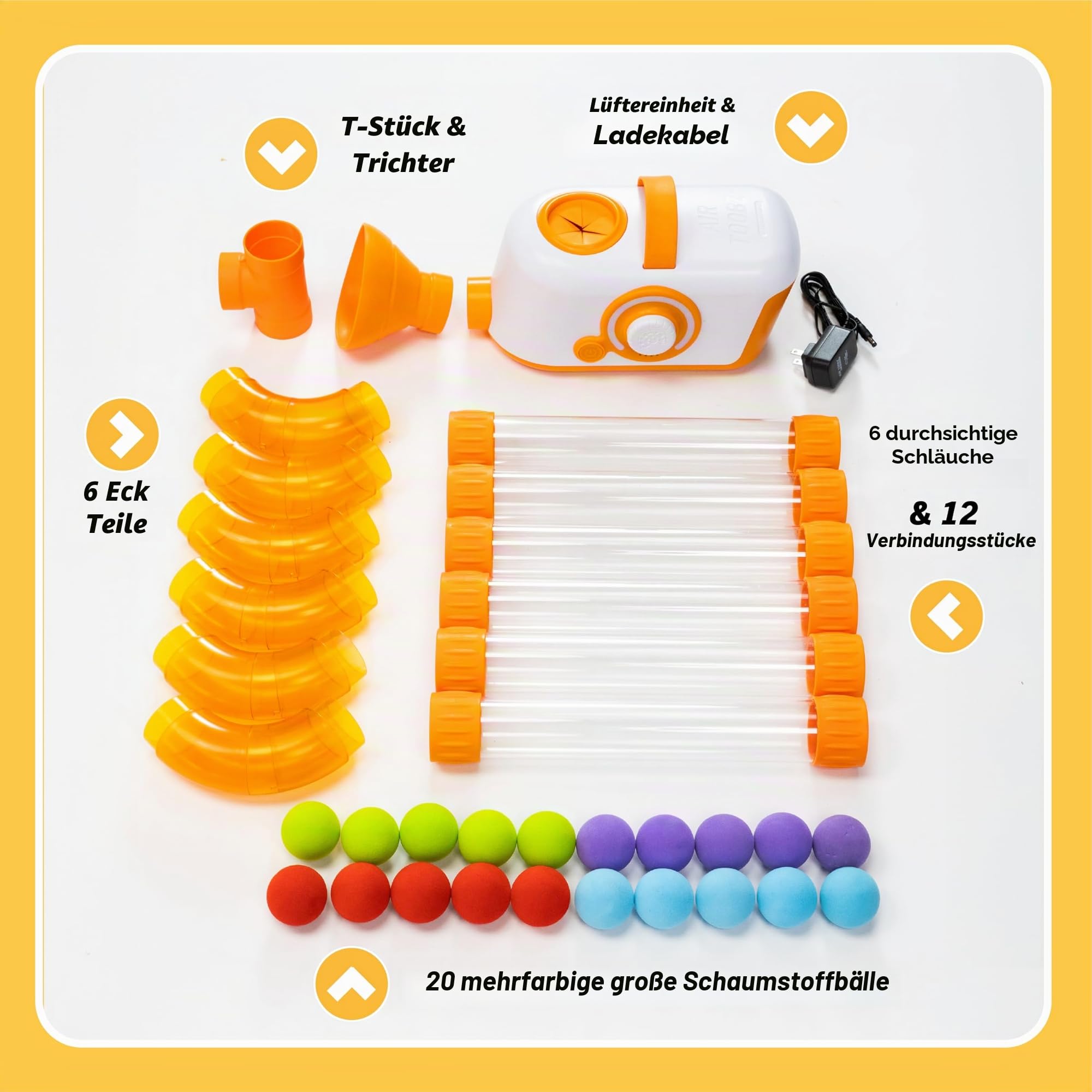 Fat Brain Air Toobz | Luftbetriebenes Ball- und Röhren-Physikspielzeug | Wissenschaftsexperimente für Kinder | Kreatives STEM Spielzeug Ab 3 Jahren
