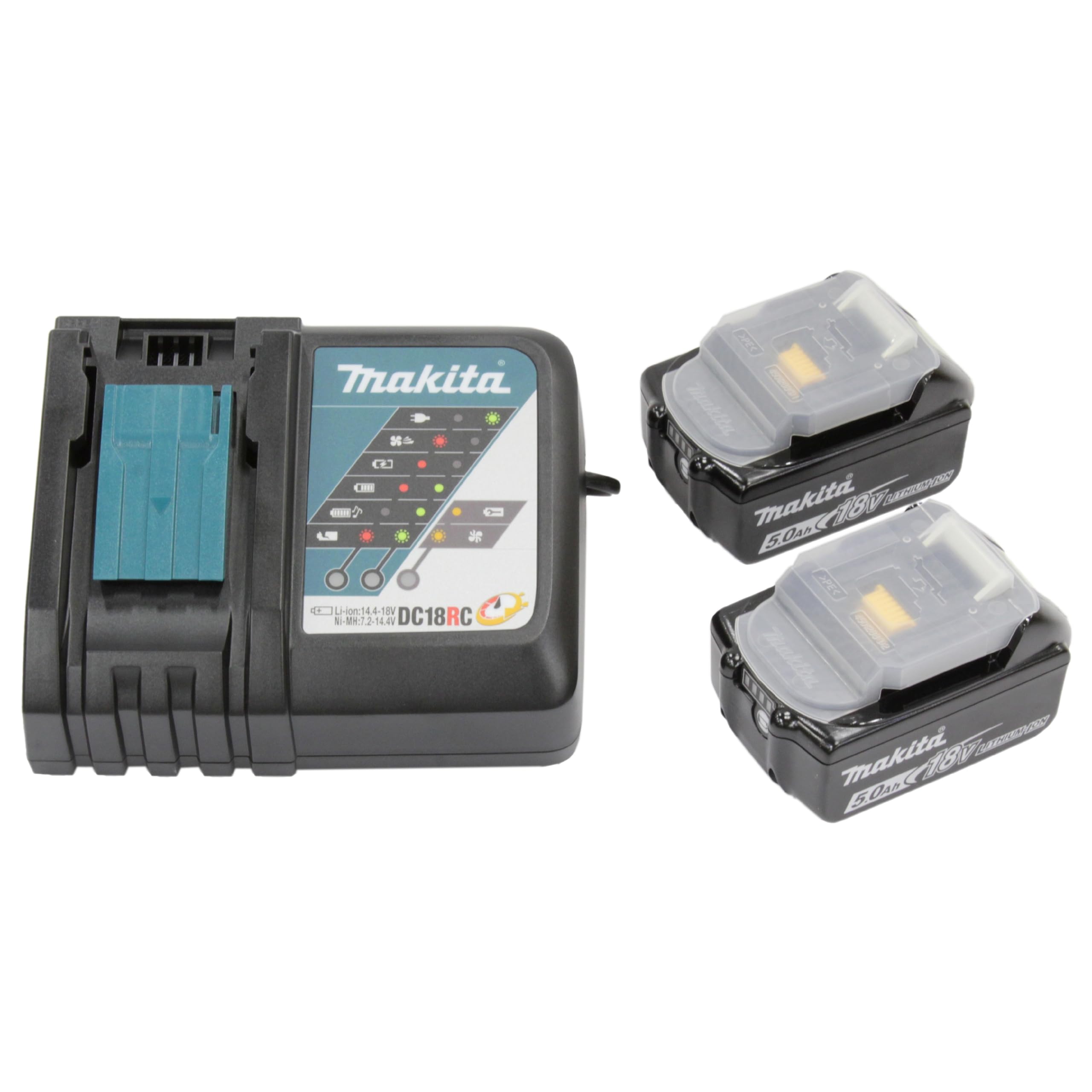 Makita Power Source Kit (2x Werkzeugakku mit Ladestation, Ersatzakkus für Elektrowerkzeuge von Makita) 197570-9