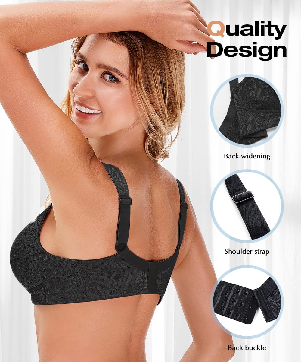 WingsLove Full Coverage Bras for Women Wirefree Non Padded Minimizer Bra Full Support Plus Size Bra Brassiere Femme - Image 2