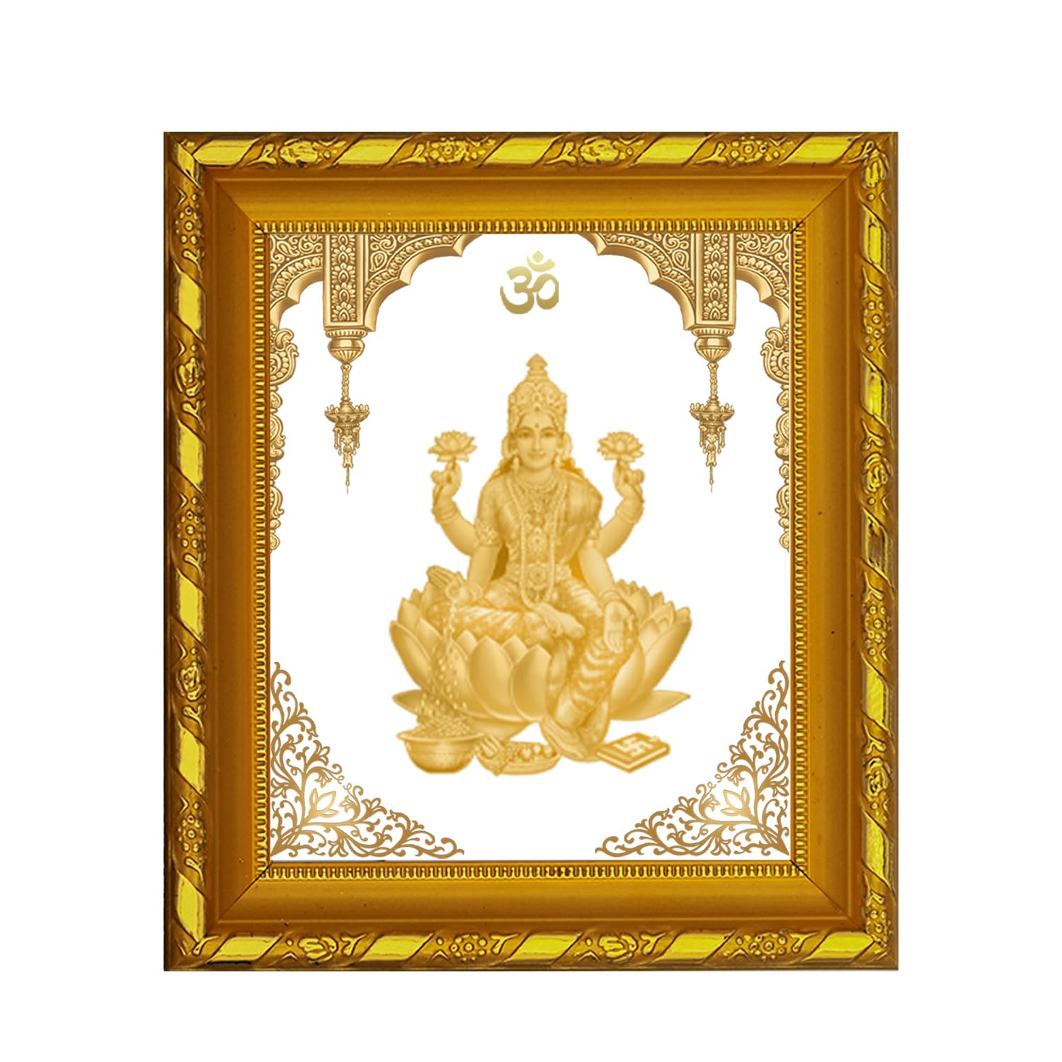 Cadre photo Laxmi Mata or 24 carats décoration murale religieuse DG 103