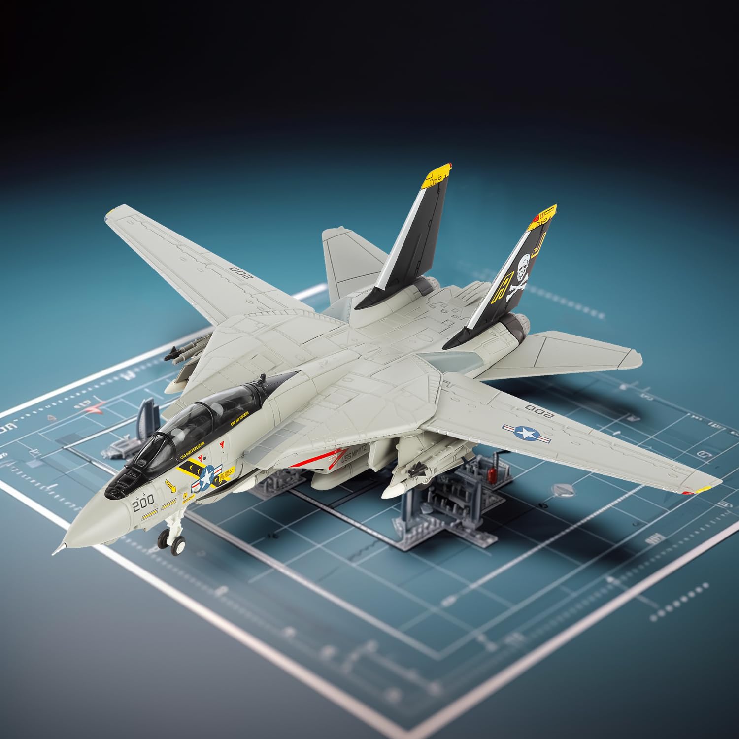 Sky Trek 1/100 Fighter Jet Model F-14A Tomcat diecast Military Airplanes Aircraft kit for Collection and Display - Image 4