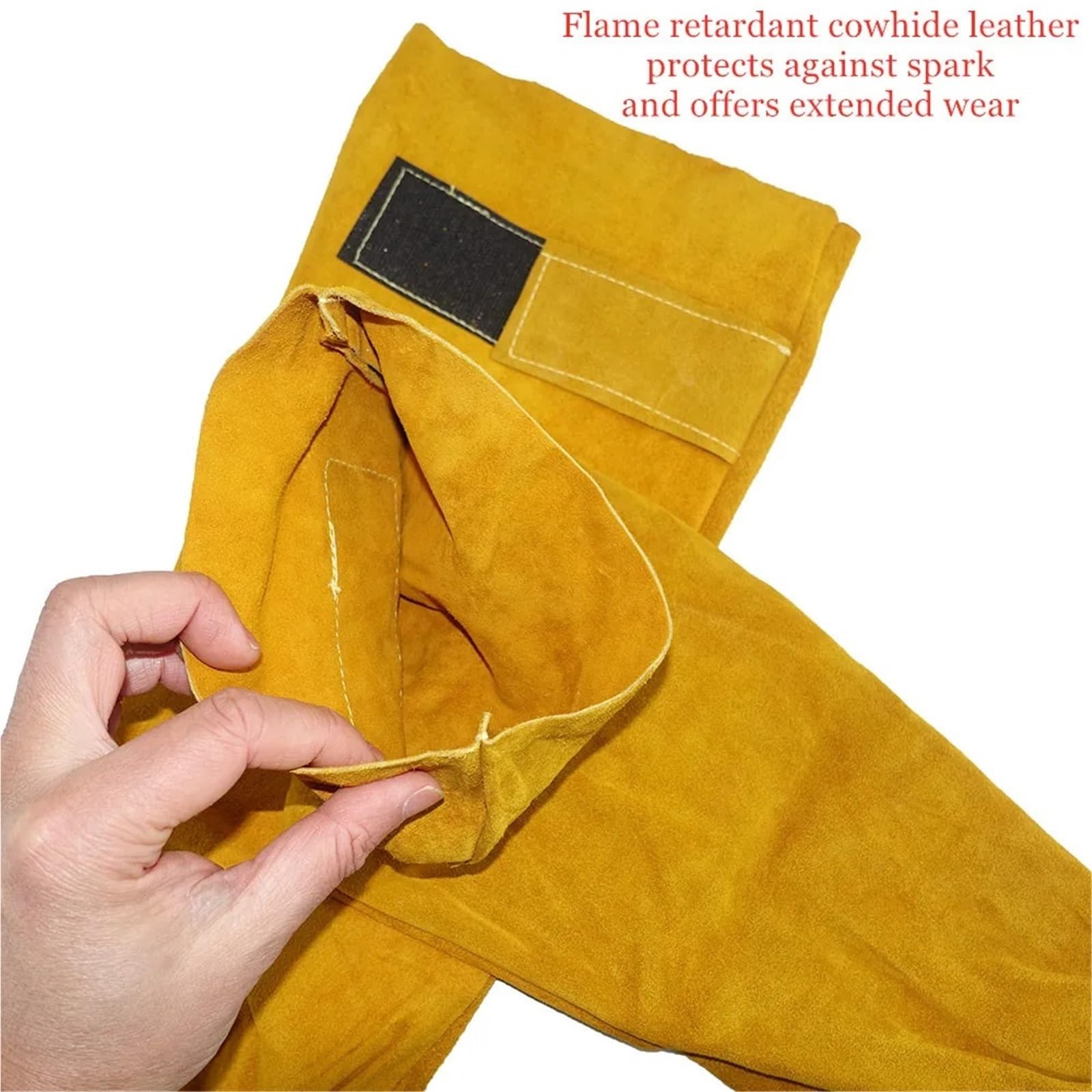 Mangas de soldador Manga de brazo soldador profesional 48 cm y 19 pulgadas, piel vacuno servida, for protección soldadura