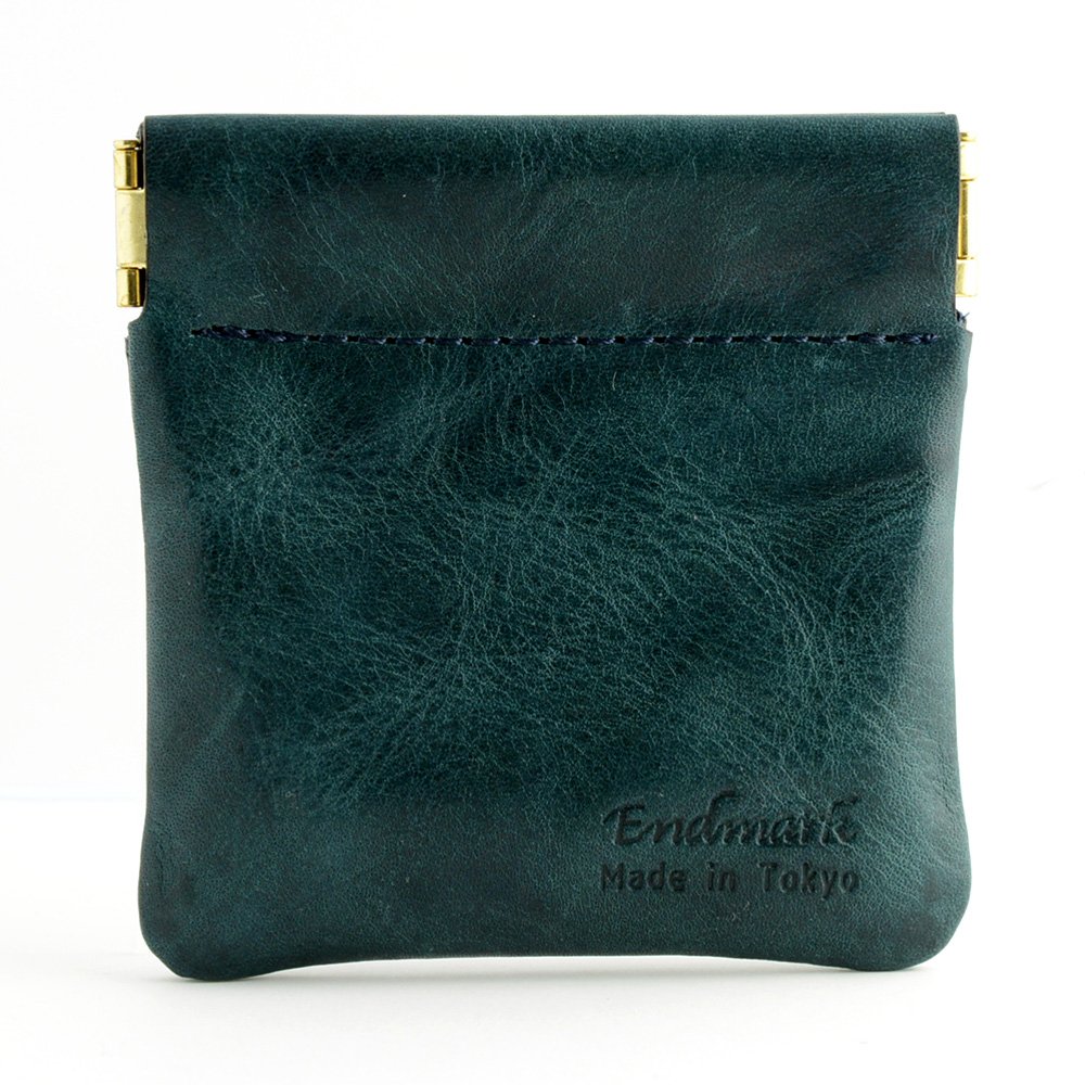 (EndMark) Genuine Leather Coin Case, Bag Type, Made in Japan, night blue : Clothing, Shoes & Jewelry