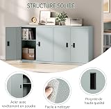 WOLTU Lockable Storage Cabinet, Grey, W90 x H92 x D40 cm - 6