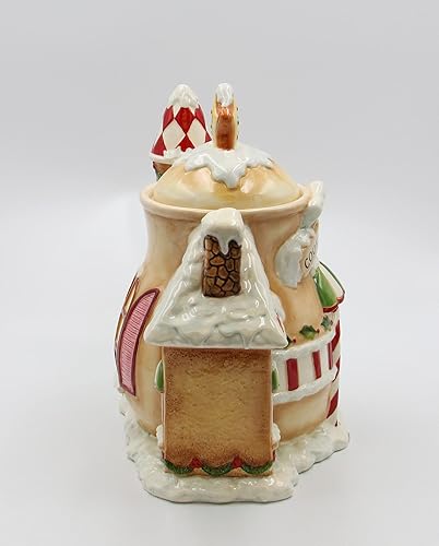 Miniatura 6 de Cosmos Gifts - Tarro de cerámica para galletas de Santa's Village, 11-34 pulgadas