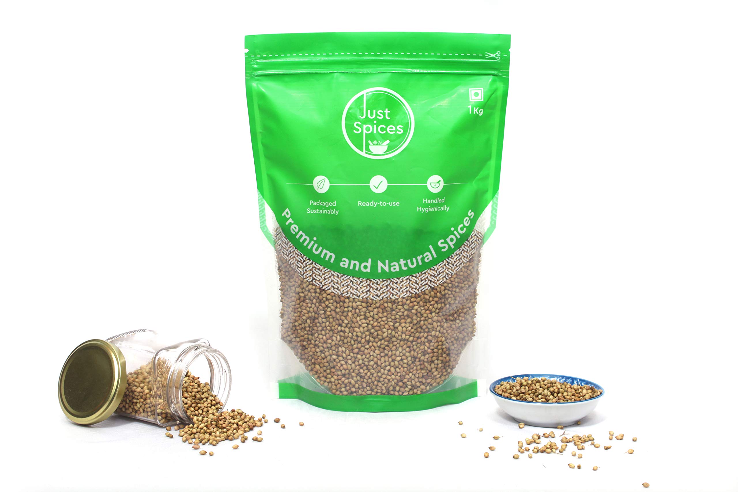 Just Spices Premium Coriander Seeds Whole (Sabut Dhania, Dhaniya) [1kg] 100% Pure and Natural Indian Masala (B08LS6469D) Amazon Price History, Amazon Price Tracker
