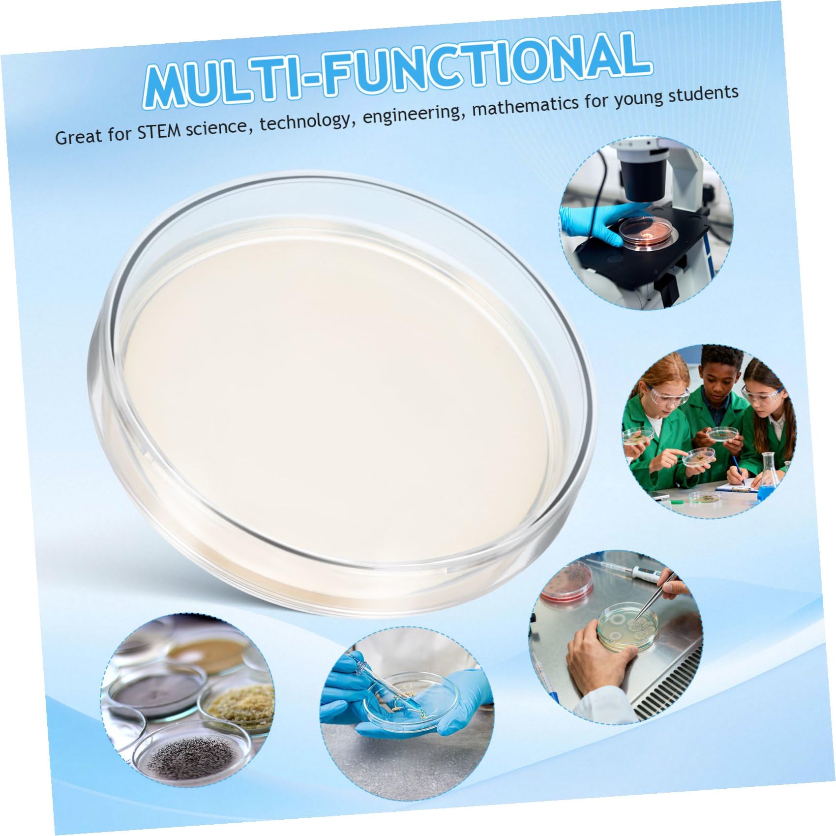 Plaques D’agar pour Laboratoire 7cm, Lot de 10, Prêtes