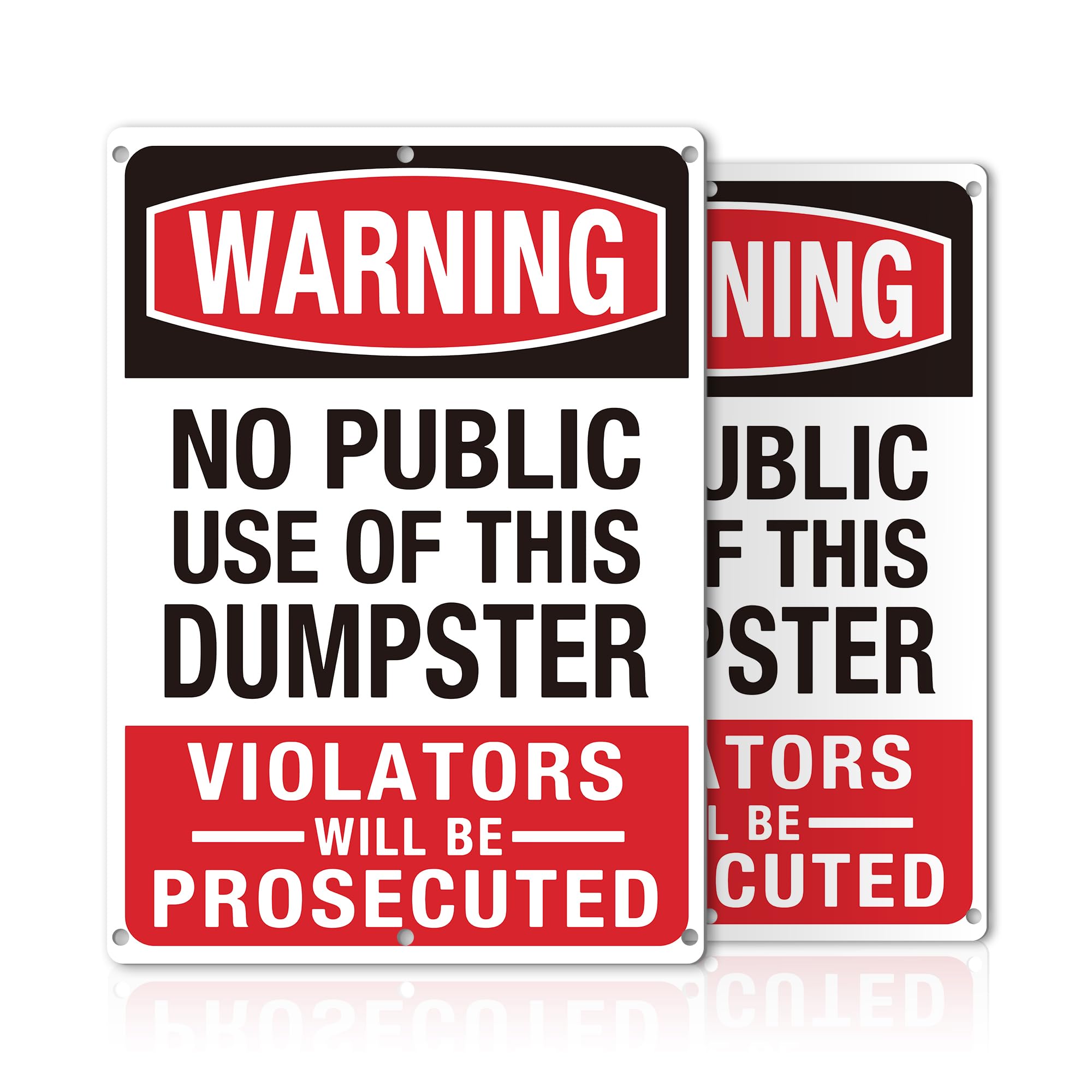 2 Pack No Dumping Signs Private Property Sign 12"x 8" Metal Aluminum Signs For Outdoor & Indoor