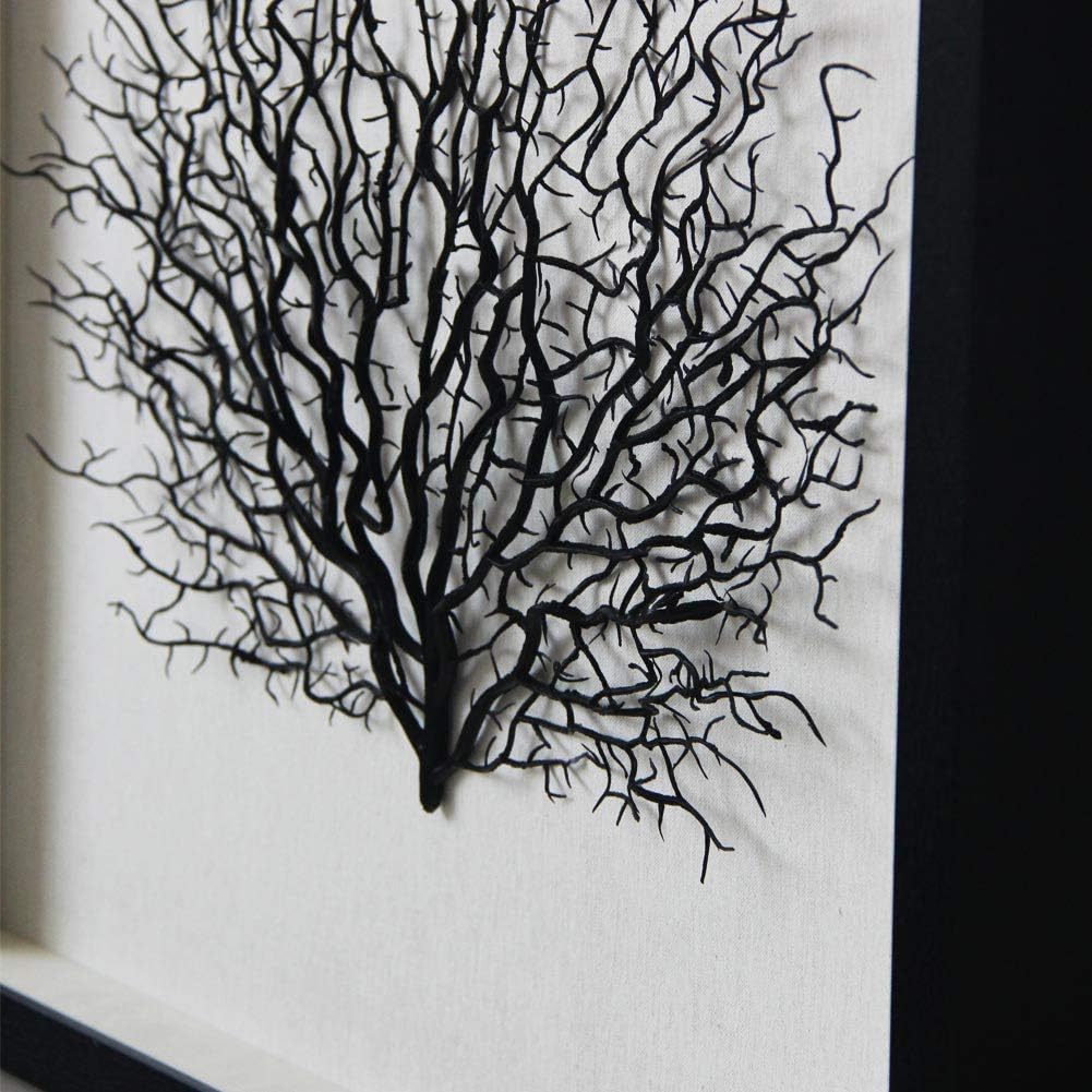 ARTECORS Wall Art for Living Room Dining Room Entrance Corridor Bedroom Decoration… (Black Sea Fan 24"x24")