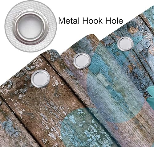 Miniatura 8 de JAWO Cortina de ducha con flores de granja, juego de cortina de ducha rústica verde azulado turquesa margarita, cortina de ducha de tela de jardín