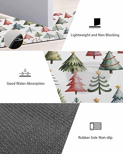 Miniatura 3 de Tapete de baño para árbol de Navidad, antideslizante, de secado rápido y absorbente, tierra de diatomeas, fregadero, dormitorio, cocina, tapete