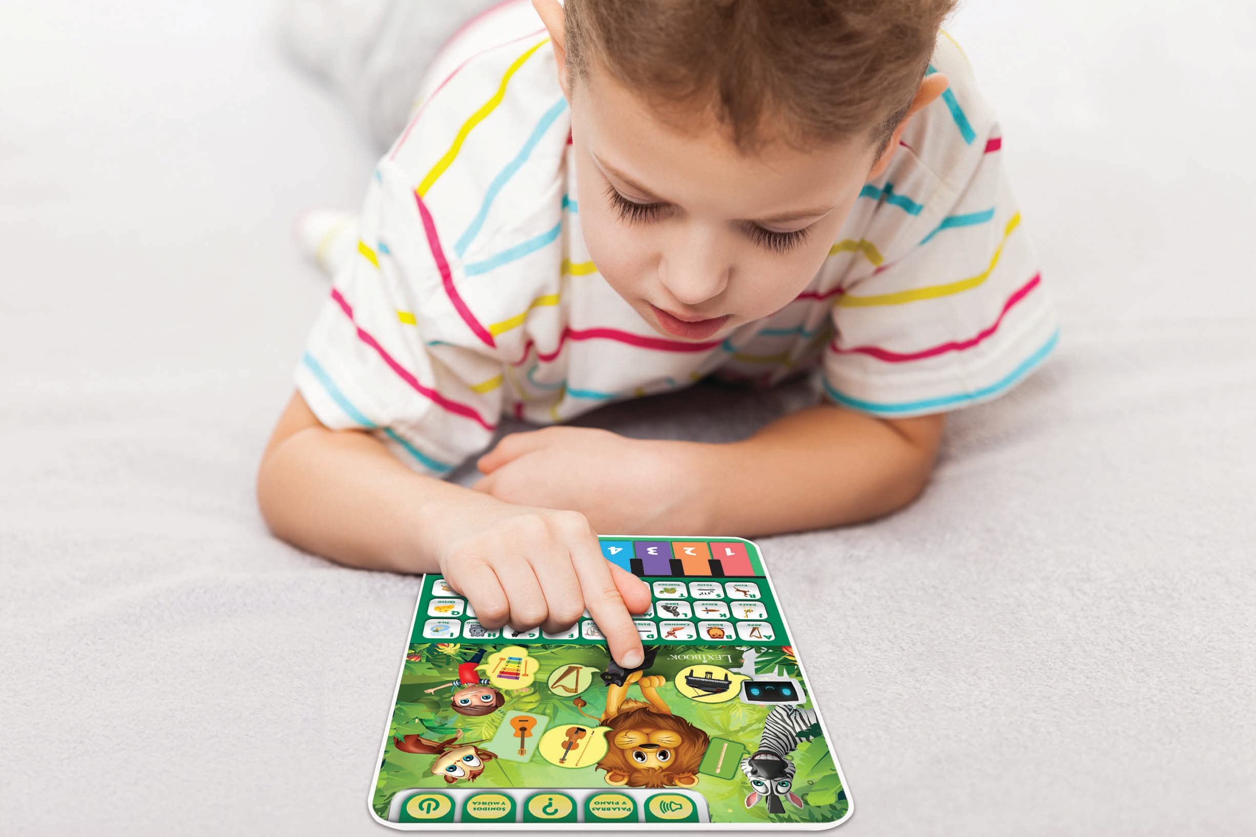 Lexibook Mówiący tablet edukacyjny do nauki alfabetu, liczb, zwierząt i muzyki, hiszpańskiego