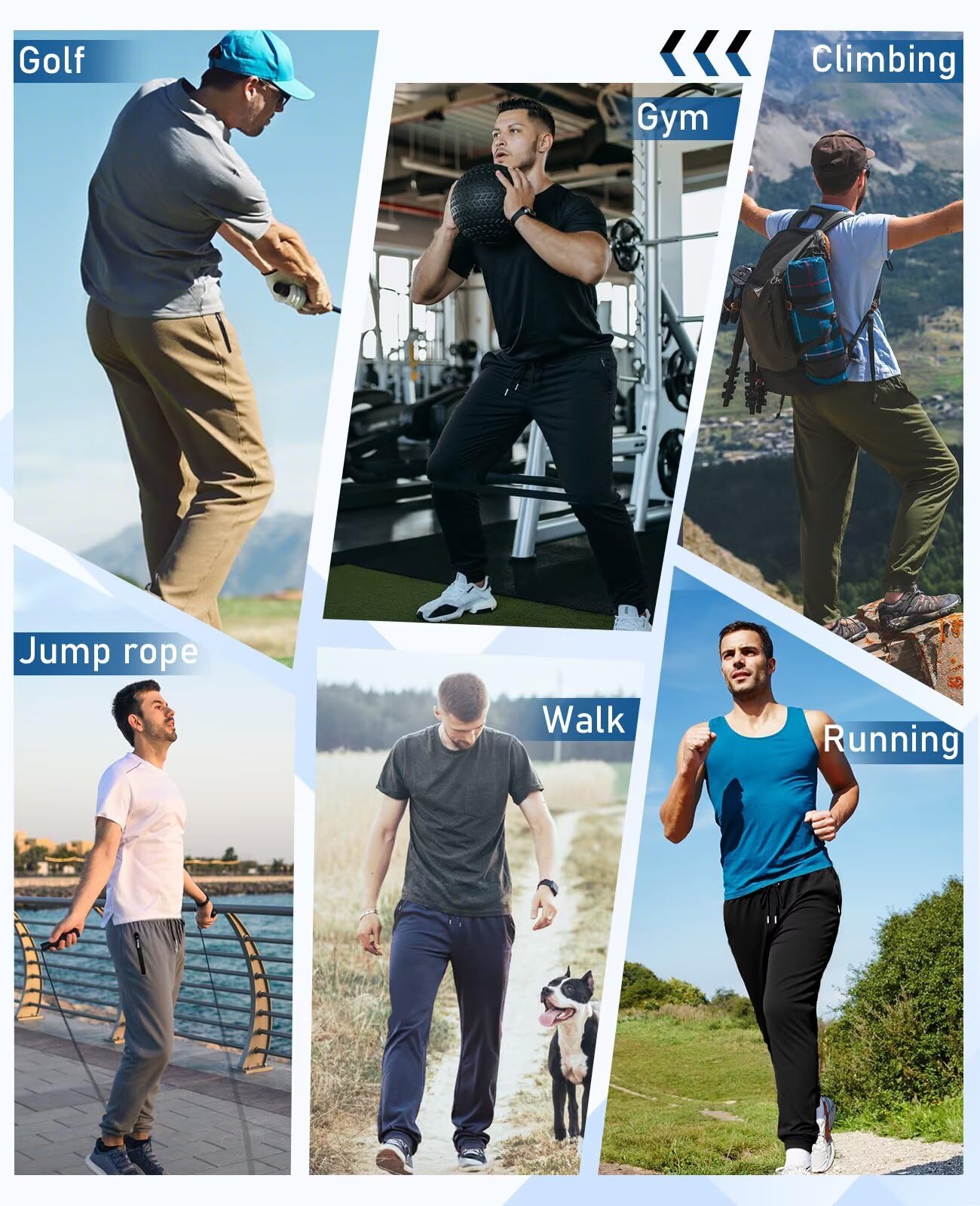 5er-Pack Jogginghose Herren, Sporthose Herren Lang mit Reißverschlusstasche, Trainingshose Sweatpants Laufhose Warm Slim Fit