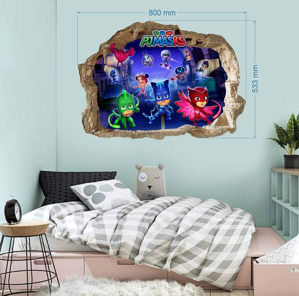 PJ Masks - Adhesivo decorativo para pared, diseño de PJ Masks