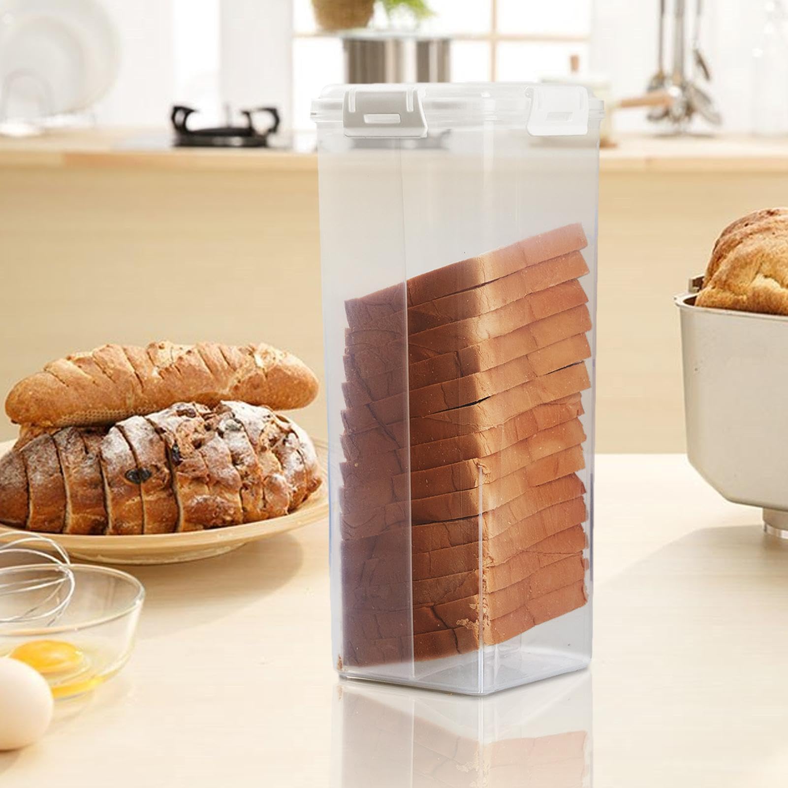 Scatola Pane Ermetica - Contenitore Con Coperchio, Per Pane, Frutta E Verdura - Foto 4