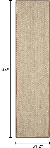 Miniatura 355 de Safavieh Colección de fibra natural NF115P - Alfombra (fibra natural), color gris, Fibras naturales beige, (Natural/Beige),Natural/Negro,Natural