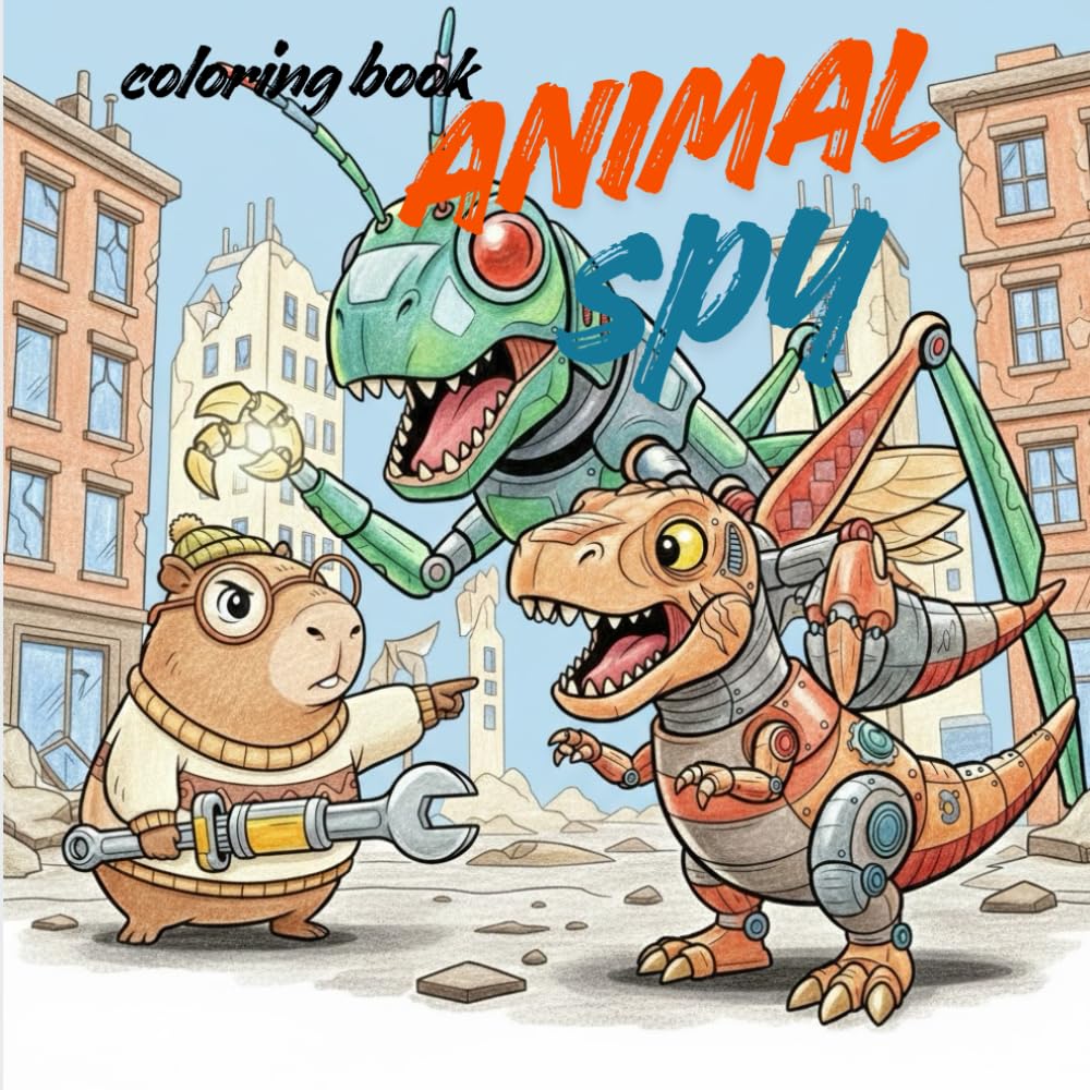 Animal spy: A fun,Single-slide coloring book for kids to discover 40 breeds{8.5"x8.5"}