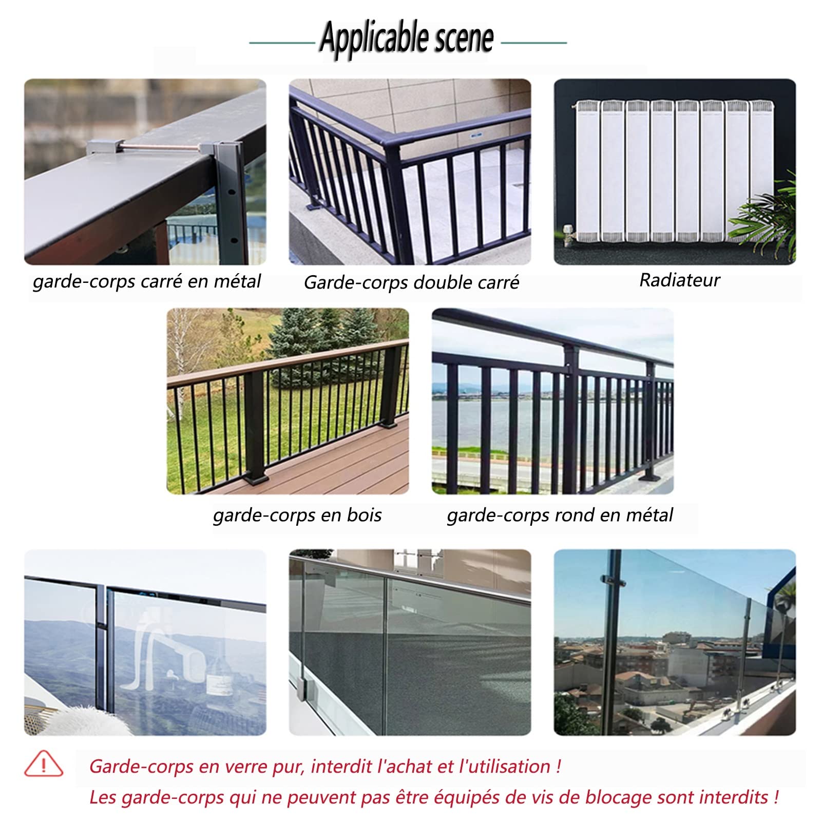 IBOWZ Balkonowy wiszący stół składany balkon stolik barowy na balustrady, składany stół tarasowy na zewnątrz, regulowany wiszący stół na patio, do ogrodu/stół De Loisirs / 60 x 37 cm