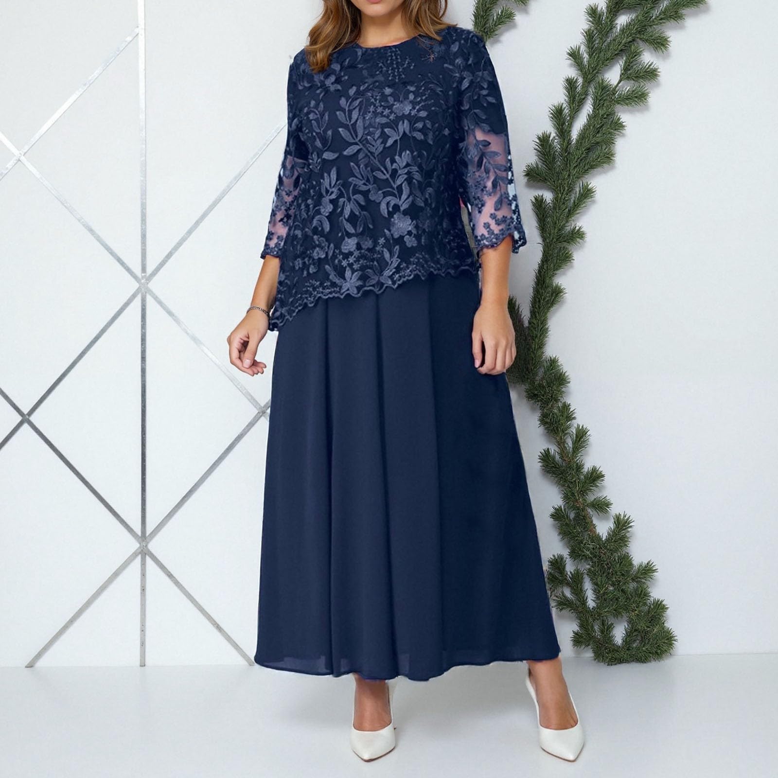 Générique Damska długa sukienka w stylu boho, lejąca, na co dzień, lato, swobodna, elegancka, wygodna, luźna, lekka, kwiatowy nadruk z krótkim rękawem, dekolt w serek, A8