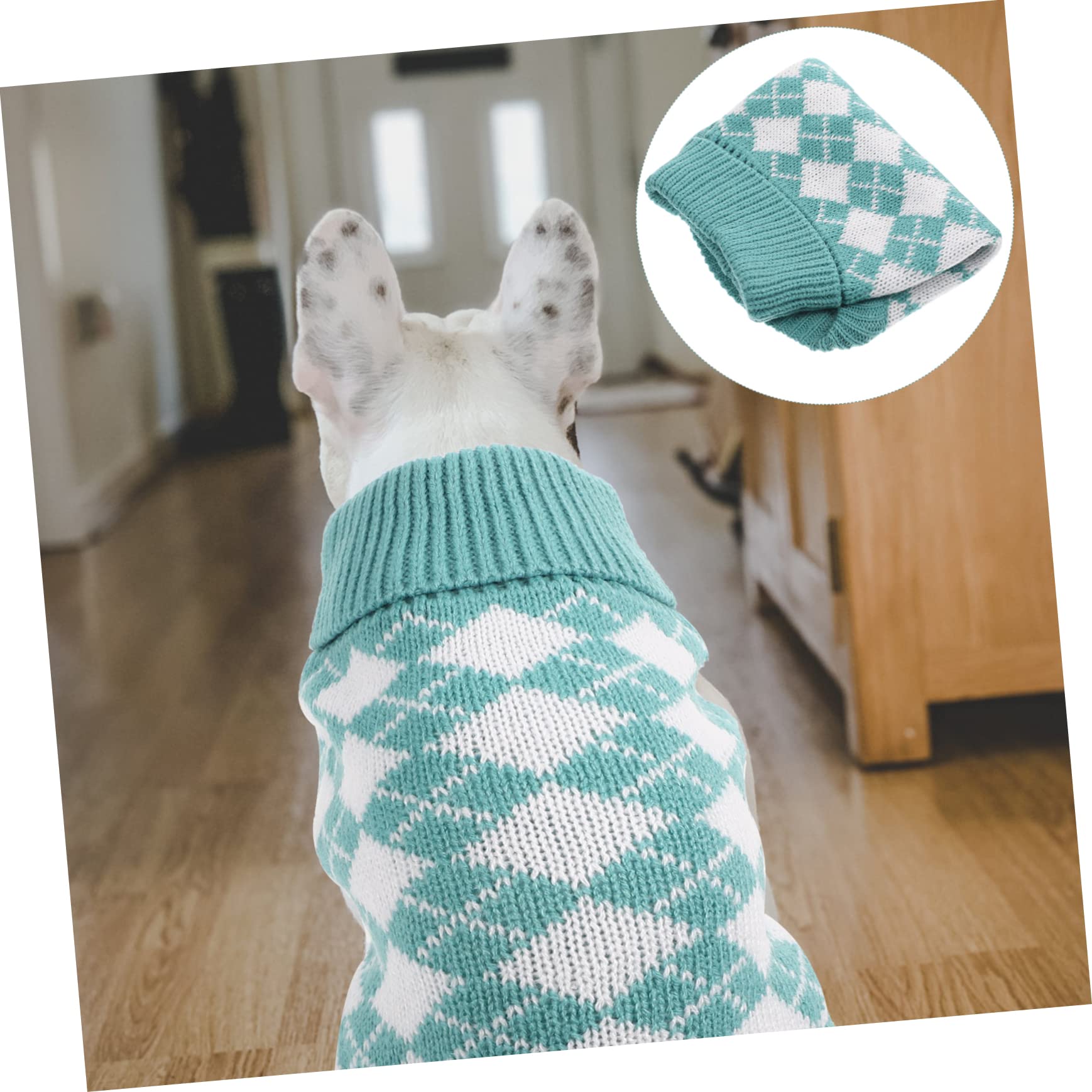 Mipcase 4pièces Pull pour Chien Tricot Classique à Carreaux Vêtements Hiver Confortables pour Animaux De Compagnie Parfait pour Photos Occasions Spéciales