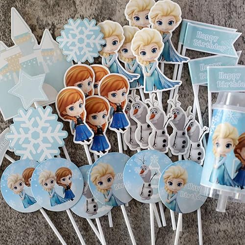 Mini simpatici Frozen, 44 pezzi, decorazione da panetteria, decorazione per