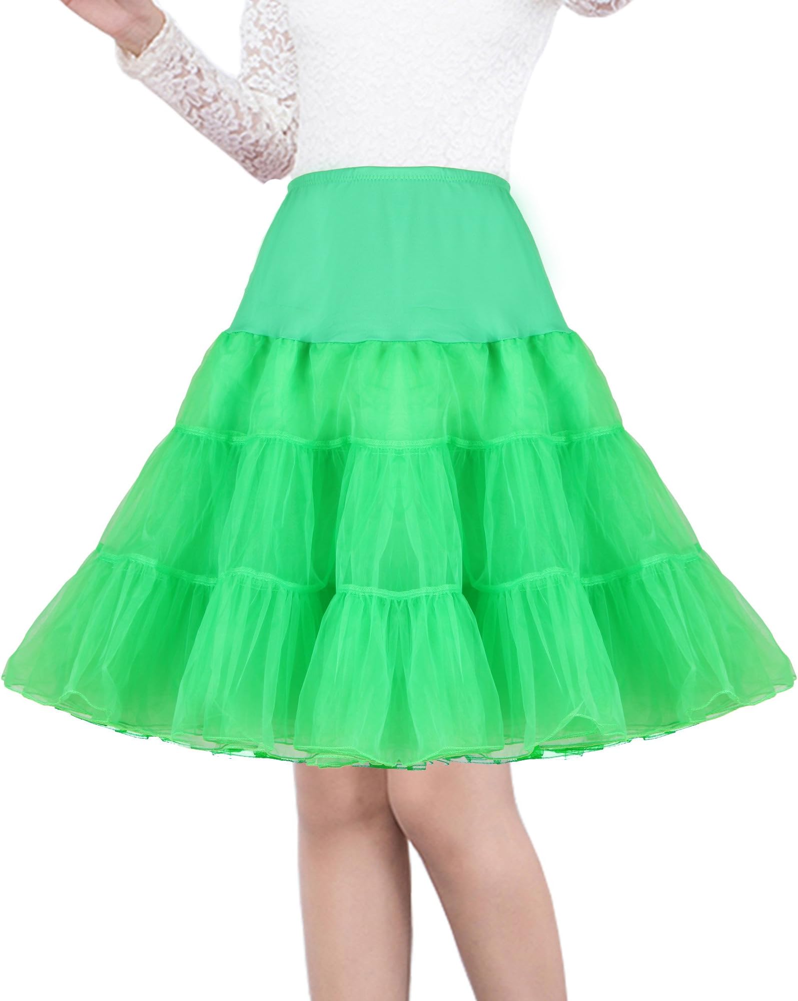 Women's 50s Vintage Petticoat 26" Crinoline Rockabilly Tutu Skirt Slip S-3XL