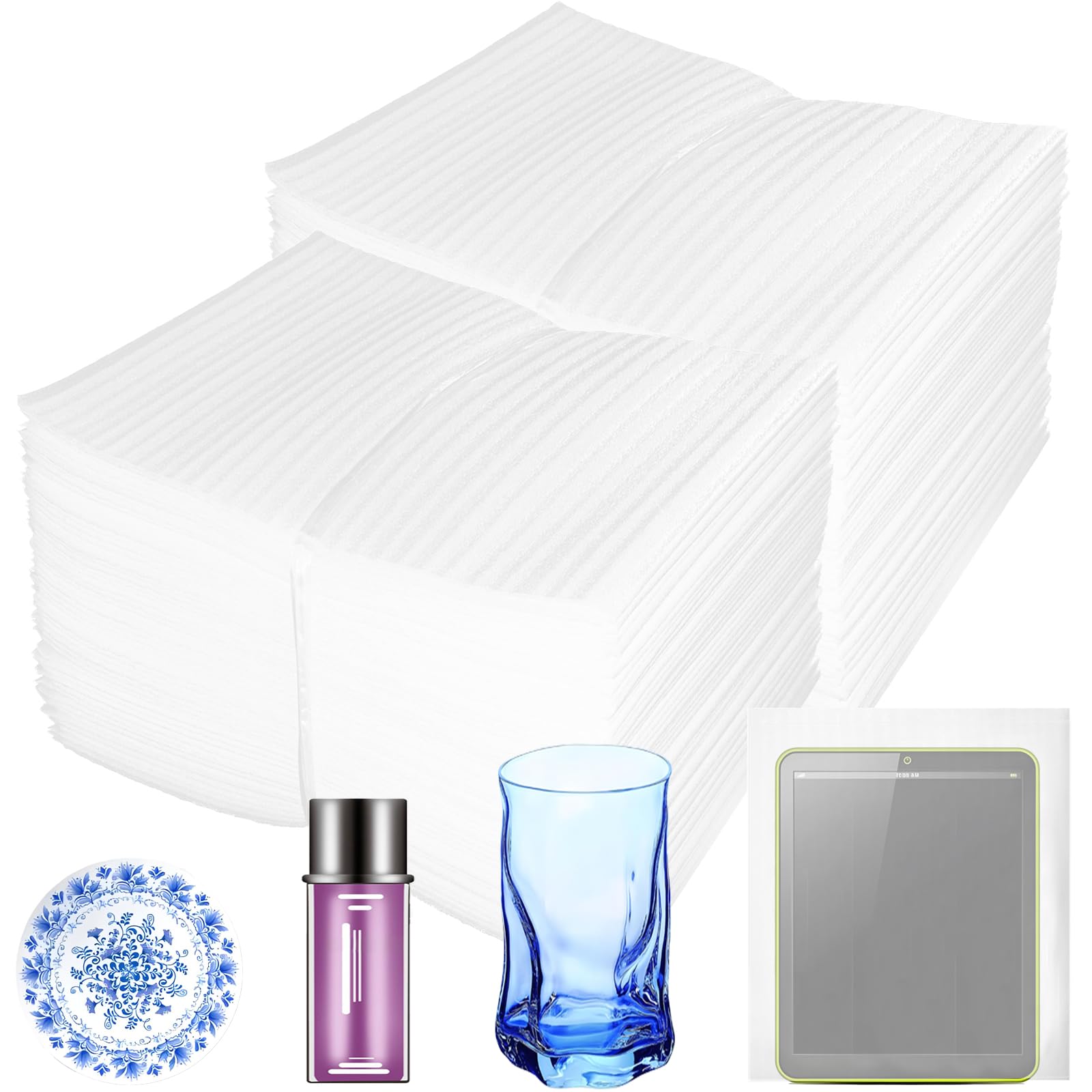 100 Pack 10''x 12'' Cushion Foam Pouches, Moving Supplies for Dishes, Packing Materials for Dishes & Cups, Glass Packing Paper and Plate Protectors