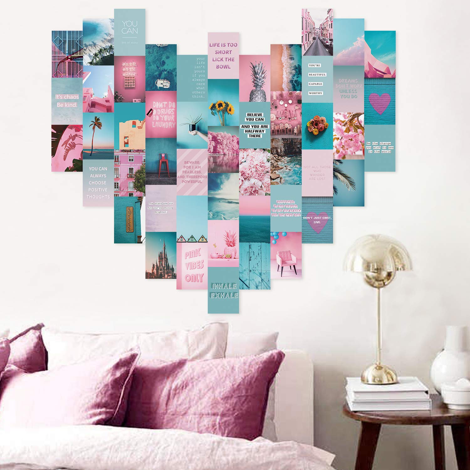 YUMKNOW Aesthetic Wall Collage Kit 4x6 inch Set of 50, Teen Girl Room