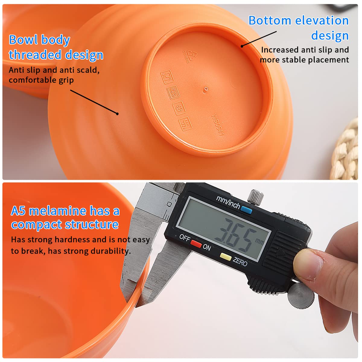 Set 8 Ciotole In Plastica Infrangibili - Leggere, Riutilizzabili, Per Cereali, Zuppe, Insalate, 17.3 Once - Foto 10